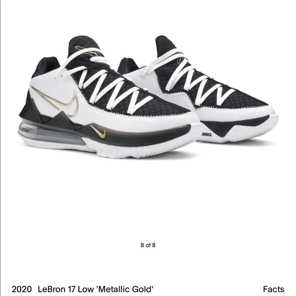 Dead Stock Lebron 17 Black White & Gold Metallic- 7